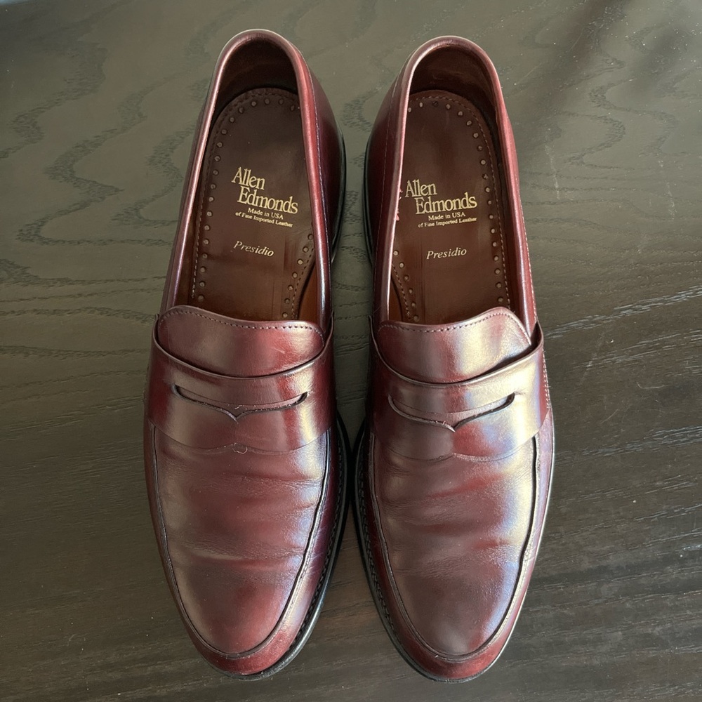 Allen Edmonds Presidio Leather Penny Loafer Slip-On Dress Shoes Size 8.5 w/ Box